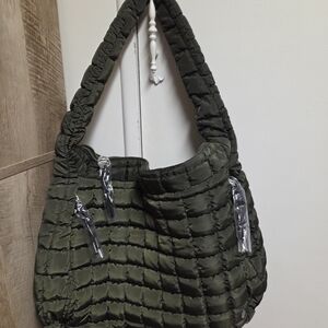 Free People Quilted Carryall Bag – Army Green – NWOT